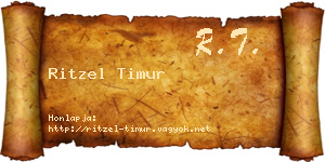 Ritzel Timur névjegykártya